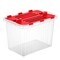 Superio Storage Box with Hinged Lids, Plastic Container Bins for Organizing with Attached Lid, Stackable Crates, BPA Free, Organizers for Home, Office, Dorm